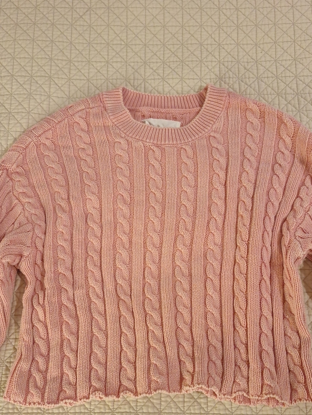 aerie Cable-Knit Sweater in Blush Pink